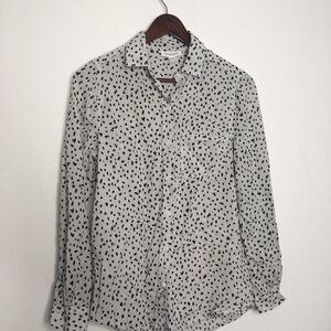 BeachLunchLounge  Polka Dot Button Down Blouse Sz XS